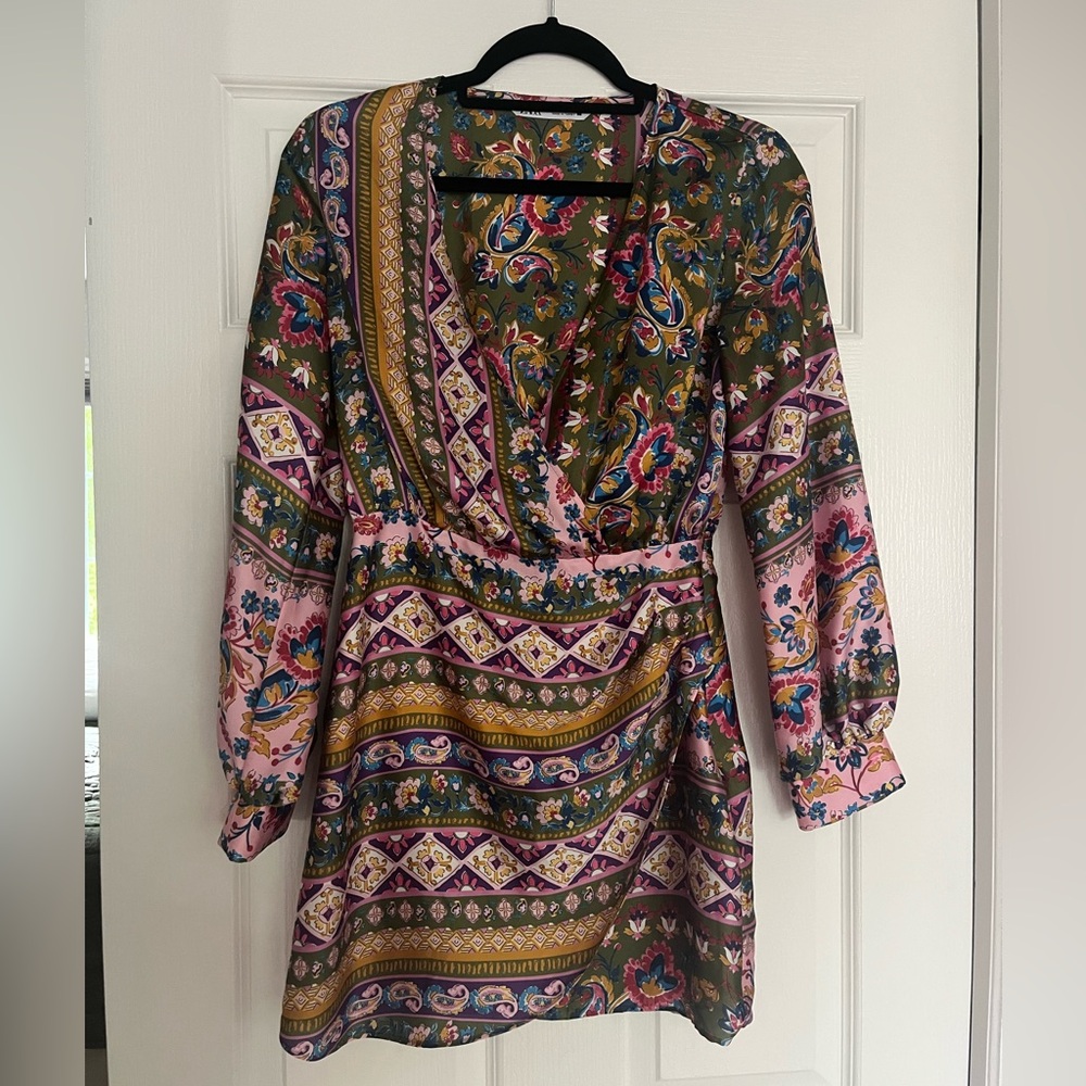 Zara Long Sleeve Satin Dress
